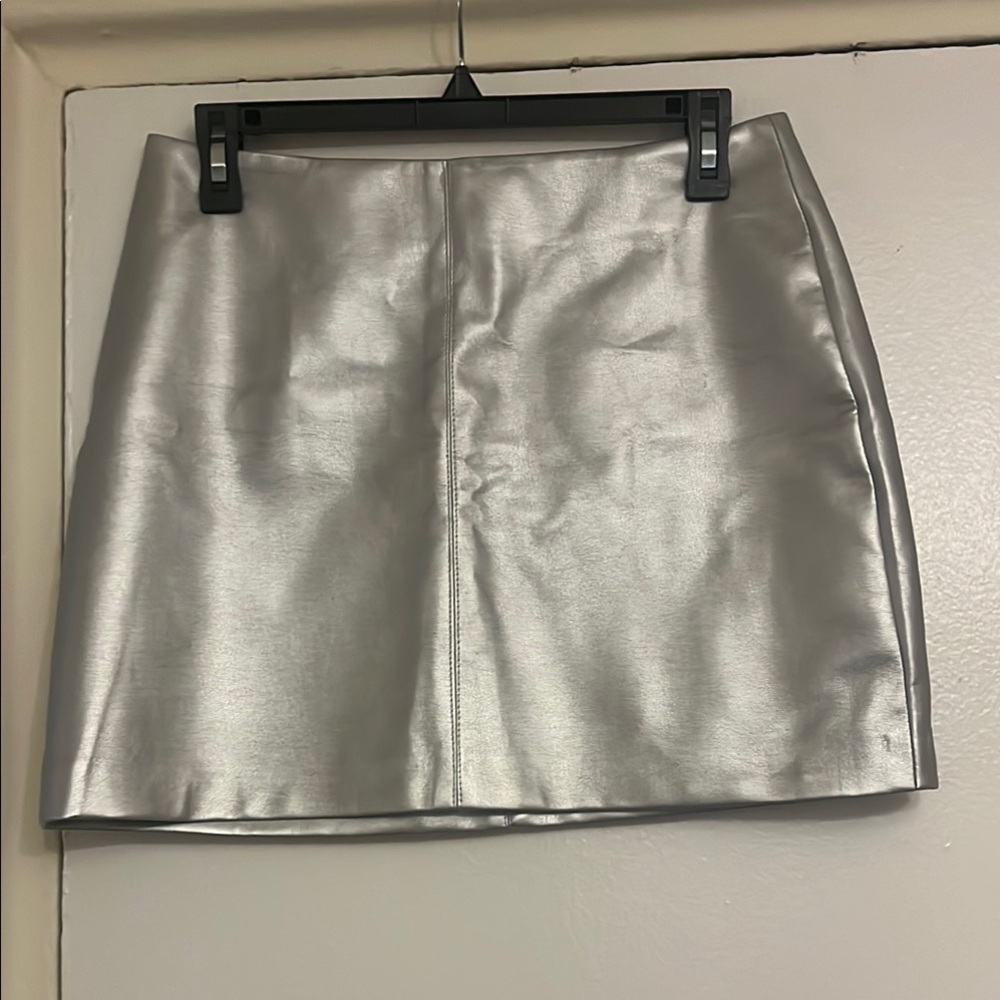 Silver Metallic Women's Skirt